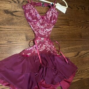 OUTCAST- Santana mini dress in burgundy